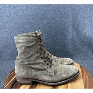 N.D.C. Made by Hand Combat Boot Lace-up Green Brown Suede Boot Men 45B US 12B